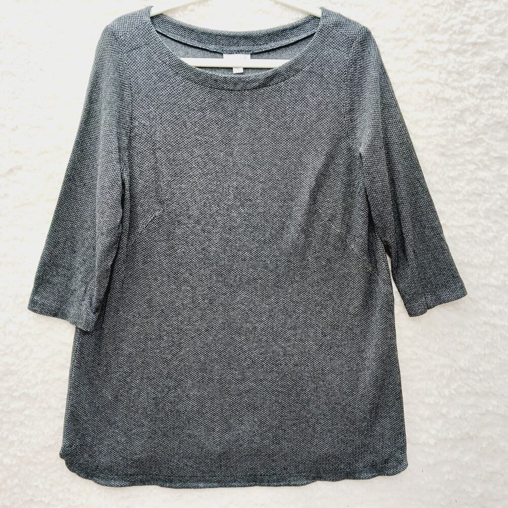 Blouse J. Jill Tunic Tweed Lagenlook Oversized Cozy Core Capsule Wardrobe Size M